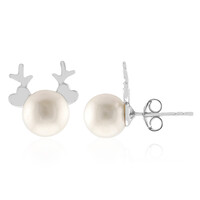 White Freshwater Pearl Silver Earrings