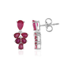 Madagascar Ruby Silver Earrings