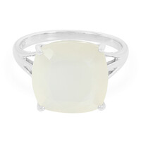 White Moonstone Silver Ring