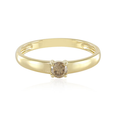 9K I3 Champagne Diamond Gold Ring