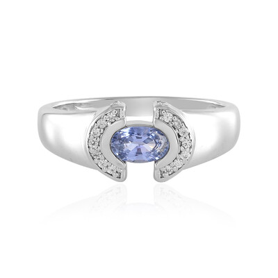 Unheated Ceylon Blue Sapphire Silver Ring