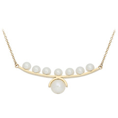 9K White Freshwater Pearl Gold Necklace