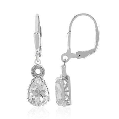 White Topaz Silver Earrings