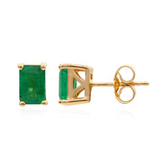 10K AAA Zambian Emerald Gold Earrings