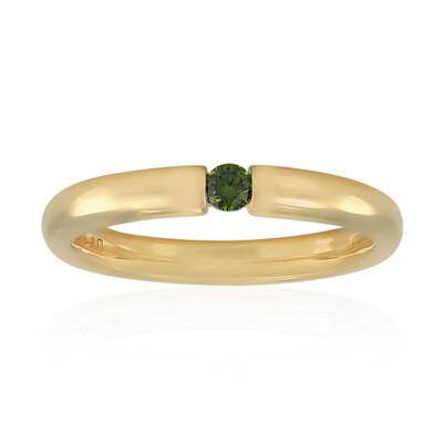 9K VS1 Green Diamond Gold Ring (Annette)