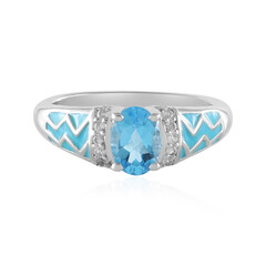 Swiss Blue Topaz Silver Ring