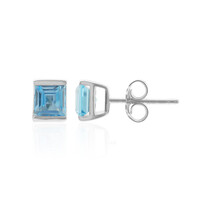 Swiss Blue Topaz Silver Earrings