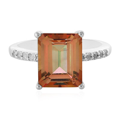 Peach Mystic Topaz Silver Ring