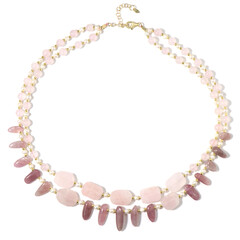 Rose Quartz Silver Necklace (Riya)