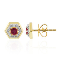 9K Mozambique Ruby Gold Earrings