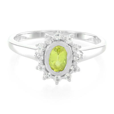 Green Sapphire Silver Ring