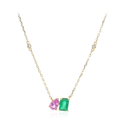 14K AAA Zambian Emerald Gold Necklace (CIRARI)