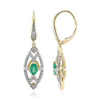 9K Zambian Emerald Gold Earrings (Rifkind 1894 Collection)