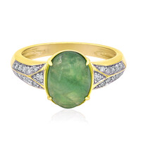 9K Noble Green Jadeite Gold Ring