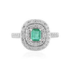 Russian Emerald Silver Ring