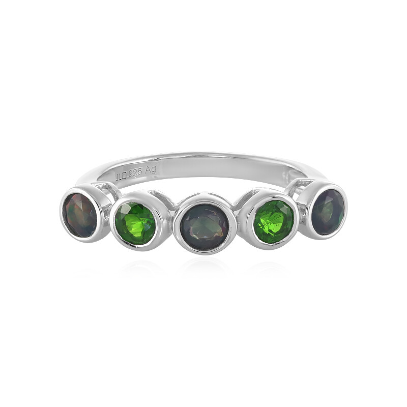 Ethiopian Welo shops Opal, Russian Diopside. Ring.