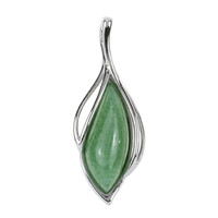 Green Quartz Silver Pendant