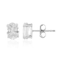 White Topaz Silver Earrings