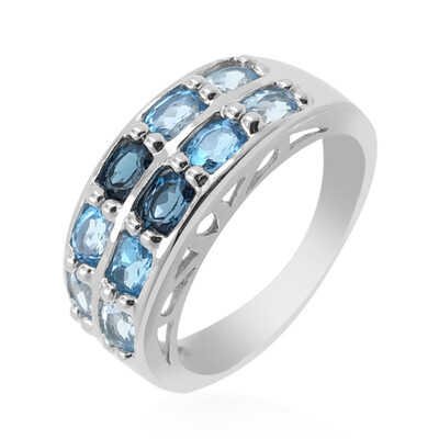 Swiss Blue Topaz Silver Ring