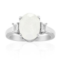 Rainbow Moonstone Silver Ring