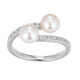 White Freshwater Pearl Silver Ring