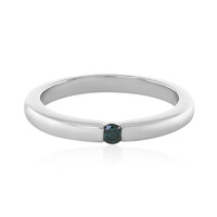 I3 Blue Diamond Silver Ring