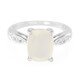 White Moonstone Silver Ring