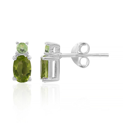 Burmese Peridot Silver Earrings