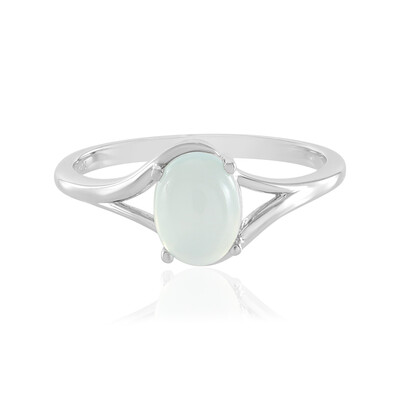 Aqua Chalcedony Silver Ring