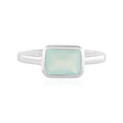 Aqua Chalcedony Silver Ring