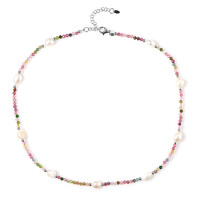 Fancy Tourmaline Silver Necklace (Riya)