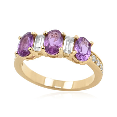 9K Unheated Ceylon Purple Sapphire Gold Ring