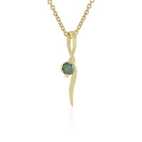 9K I3 Green Diamond Gold Necklace