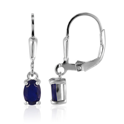 Royal Blue Spinel Silver Earrings