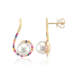 9K White South Sea Pearl Gold Earrings (Michelle Albala)