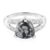 Snowflake Obsidian Silver Ring