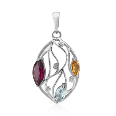 Rhodolite Silver Pendant