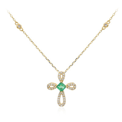 14K AAA Zambian Emerald Gold Necklace (CIRARI)