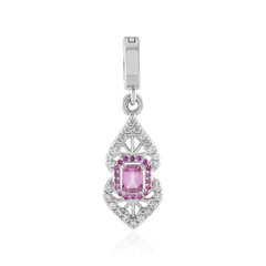 Unheated Ceylon Pink Sapphire Silver Pendant