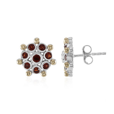 Mozambique Garnet Silver Earrings (Granulieren)