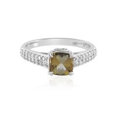 Unheated Yellow Tanzanite Silver Ring