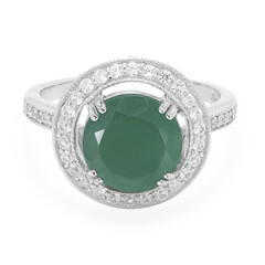 Green Chalcedony Silver Ring