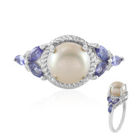 White Freshwater Pearl Silver Ring