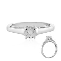 I4 (J) Diamond Silver Ring