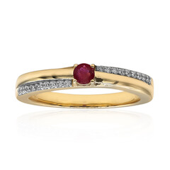 9K Red Beryl Gold Ring