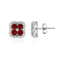 Tanzanian Ruby Silver Earrings