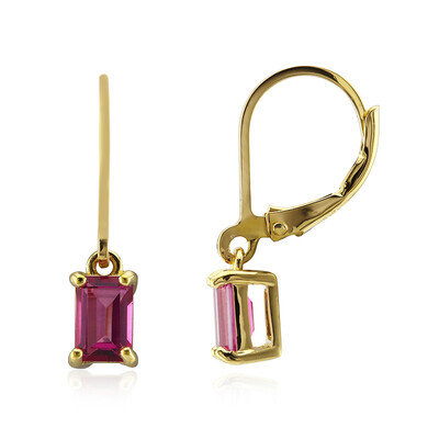 Pink Topaz Silver Earrings