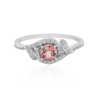 Pink Tourmaline Silver Ring