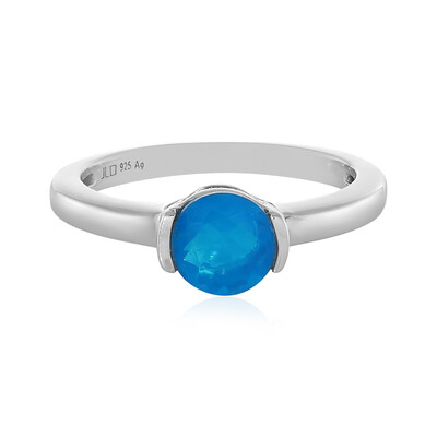 Blue Ethiopian Opal Silver Ring