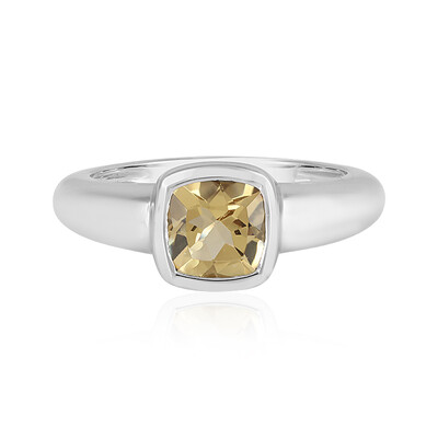 Yellow Beryl Silver Ring